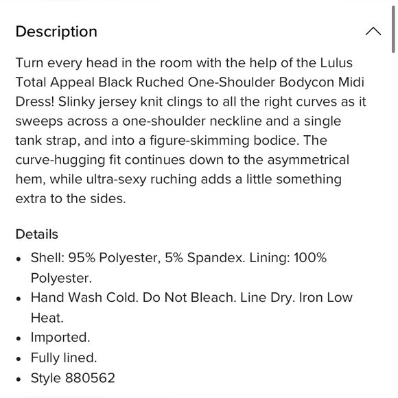 Lulu’s Black Cocktail Dress - Total Appeal One-Shoulder Bodycon Midi - Med - Picture 5 of 7